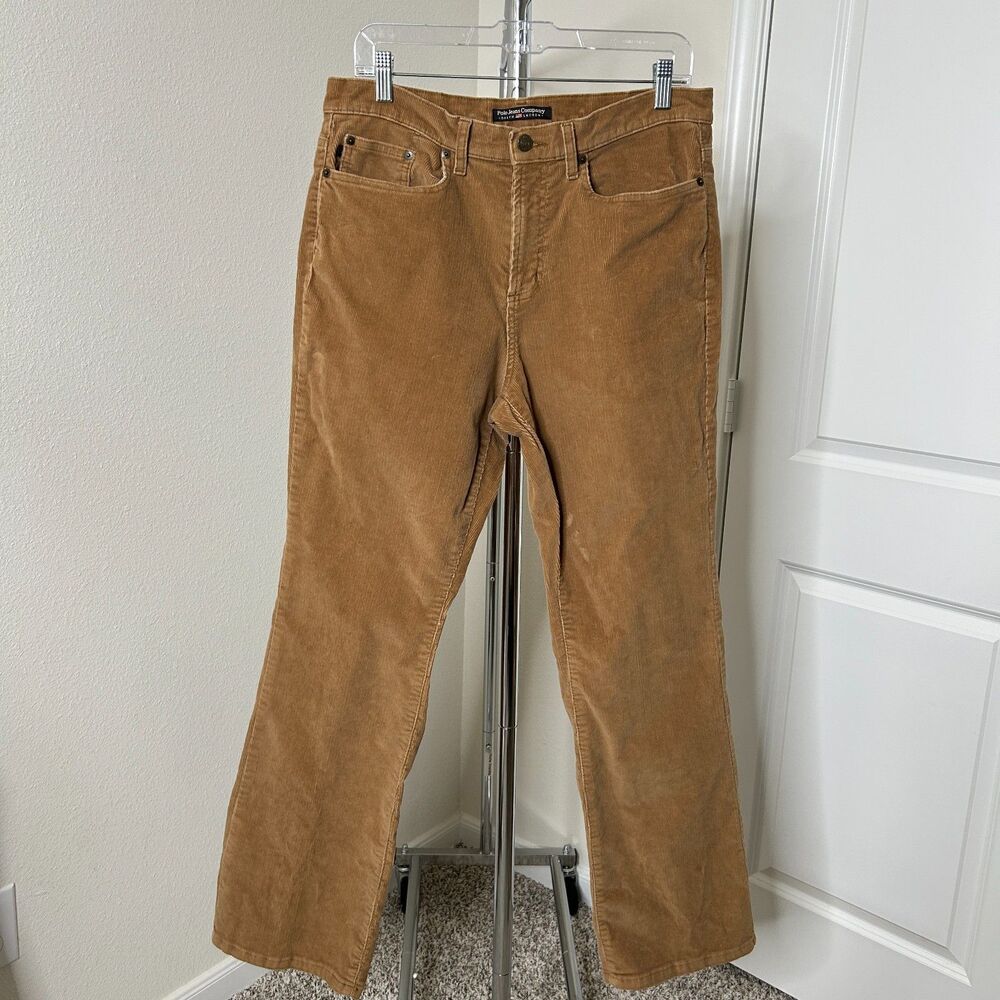 Polo Jeans Co Womens Pants 10 Brown Corduroy Vintage Ralph Lauren Y2K Straight